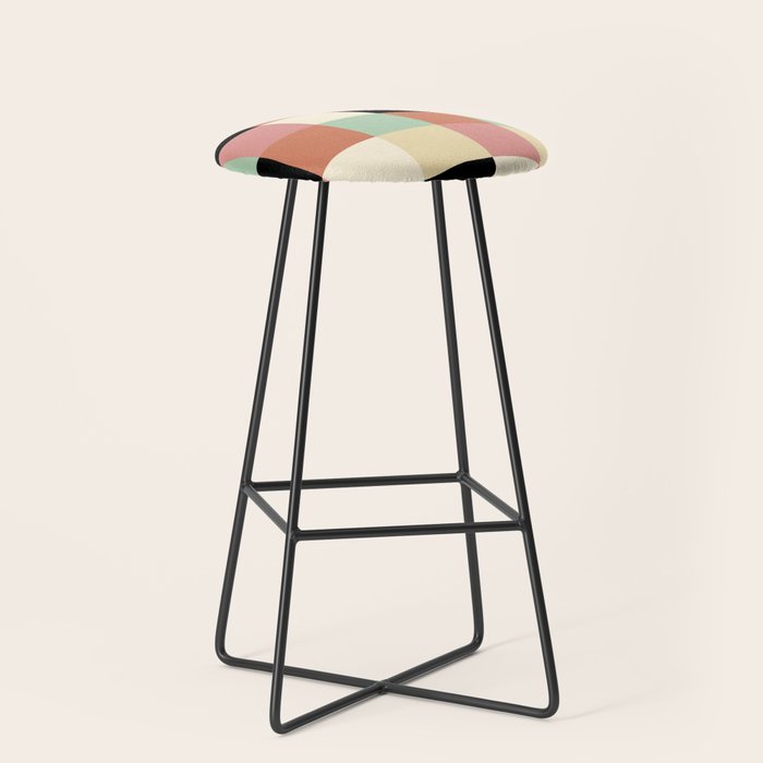 Bold Retro Checks Pattern - Large XXXIV Stool Gallery Image 1