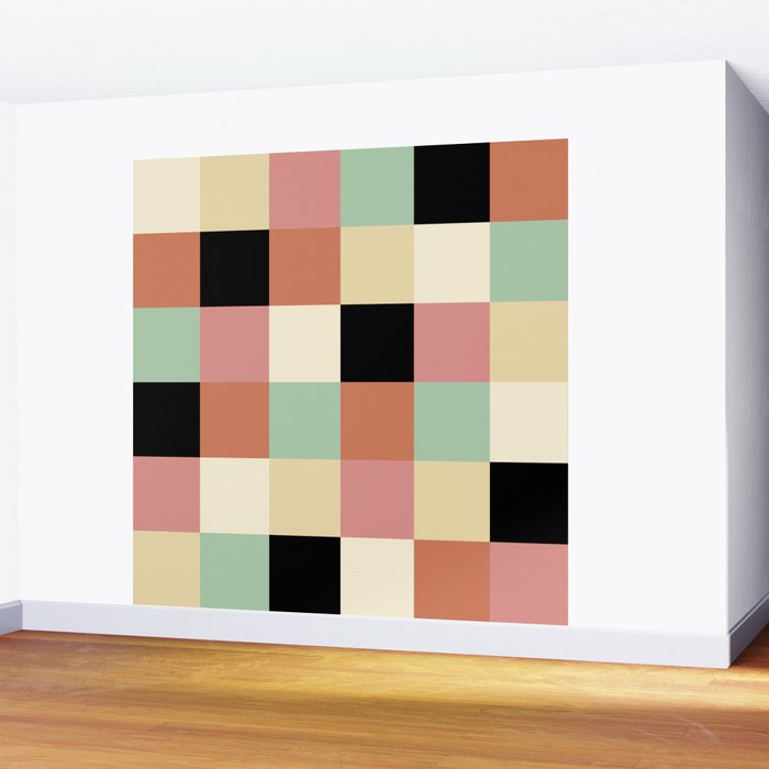 Bold Retro Checks Pattern - Large XXXIV Wall Mural Gallery Image 2