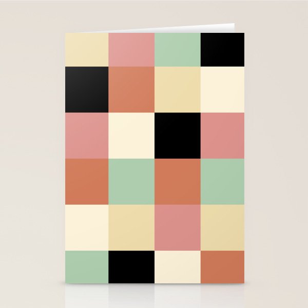 Bold Retro Checks Pattern - Large XXXIV Stationery Card Gallery Image 1