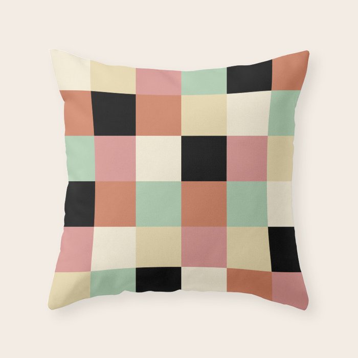 Bold Retro Checks Pattern - Large XXXIV Throw Pillow Gallery Image 3