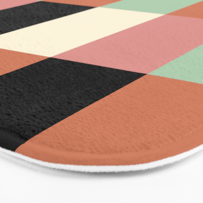 Bold Retro Checks Pattern - Large XXXIV Bath Mat Gallery Image 3