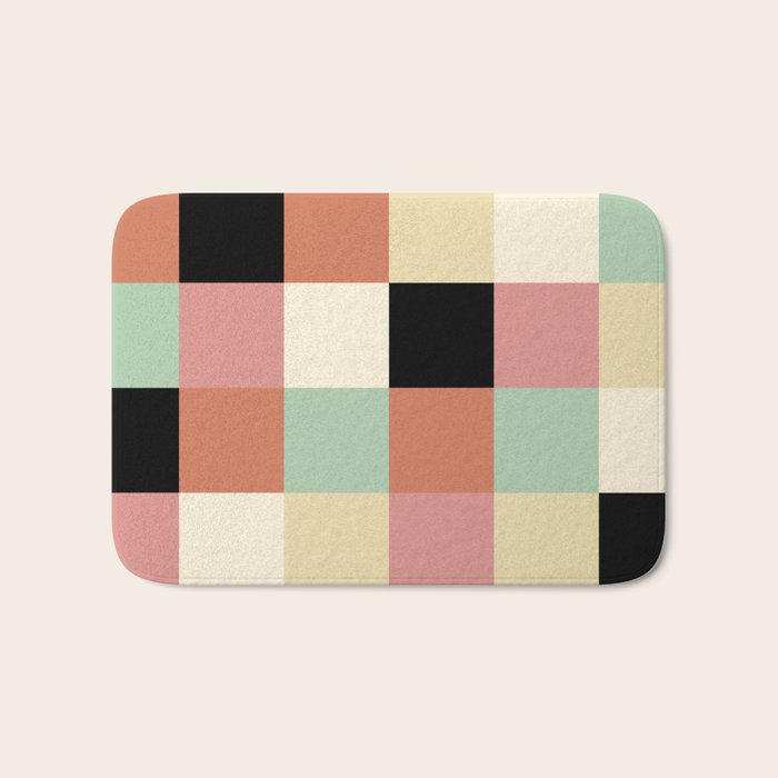 Bold Retro Checks Pattern - Large XXXIV Bath Mat Gallery Image 1