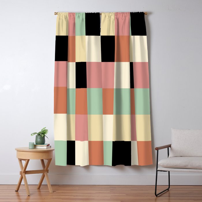 Bold Retro Checks Pattern - Large XXXIV Window Curtain Gallery Image 5