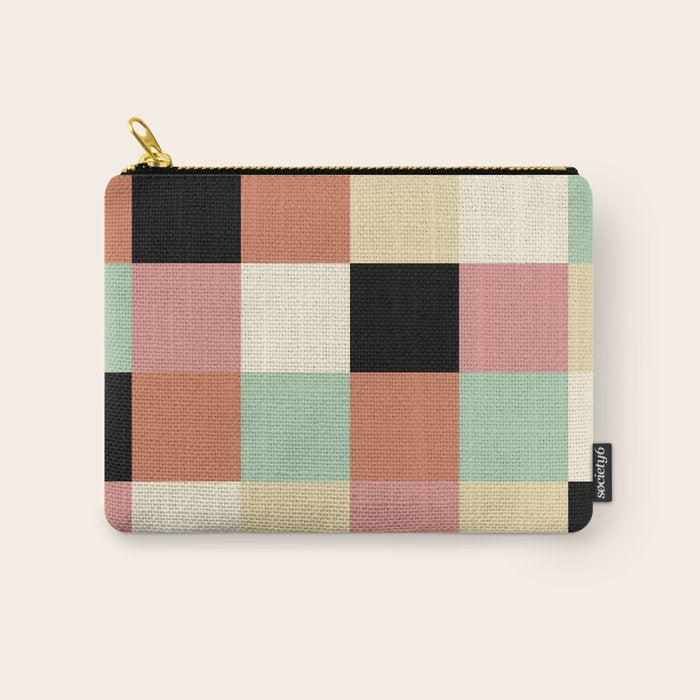 Bold Retro Checks Pattern - Large XXXIV Carry All Pouch Gallery Image 1