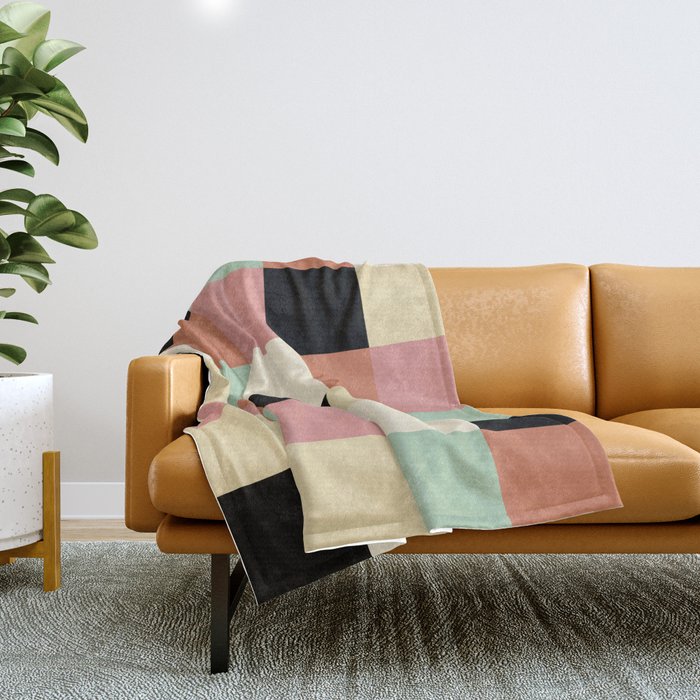 Bold Retro Checks Pattern - Large XXXIV Throw Blanket Gallery Image 1