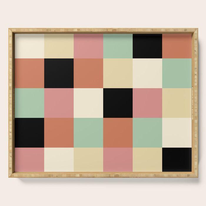 Bold Retro Checks Pattern - Large XXXIV Serving Tray Gallery Image 1