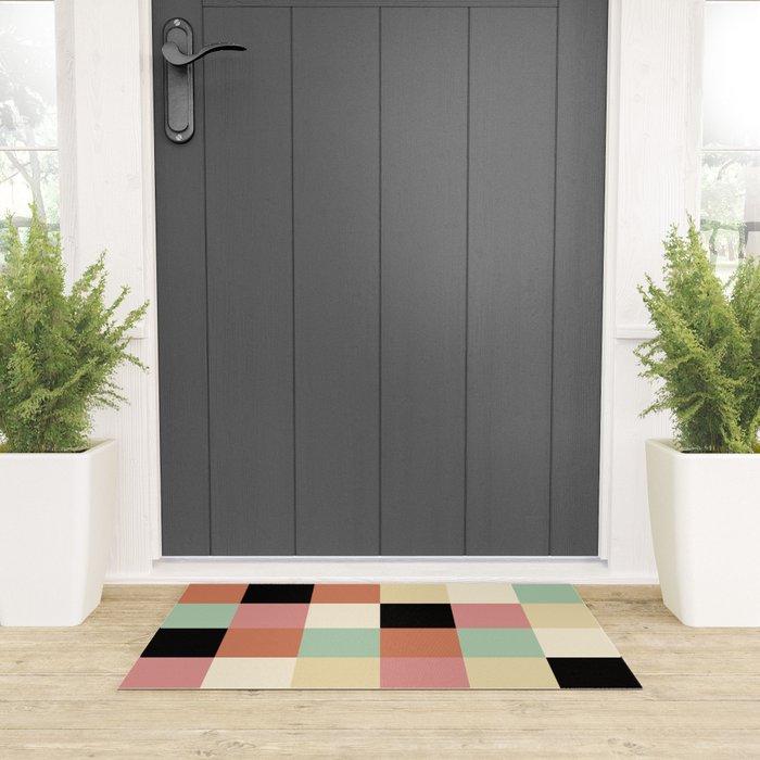Bold Retro Checks Pattern - Large XXXIV Welcome Mat Gallery Image 3