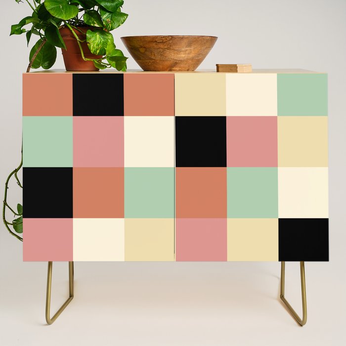 Bold Retro Checks Pattern - Large XXXIV Credenza Gallery Image 1