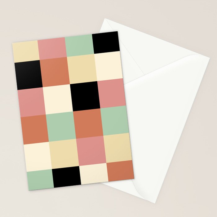 Bold Retro Checks Pattern - Large XXXIV Stationery Card Gallery Image 2