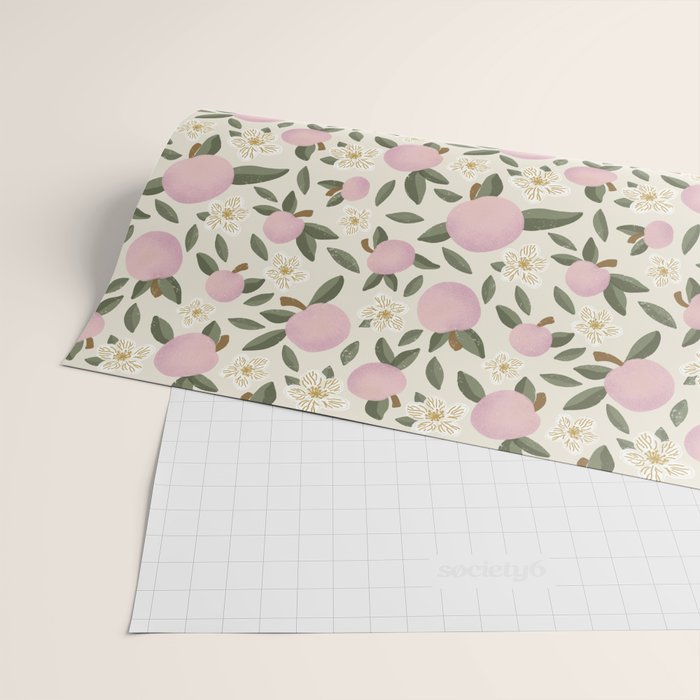 Pink Textured Apples for Rosh Hashanah Wrapping Paper Gallery Image 2