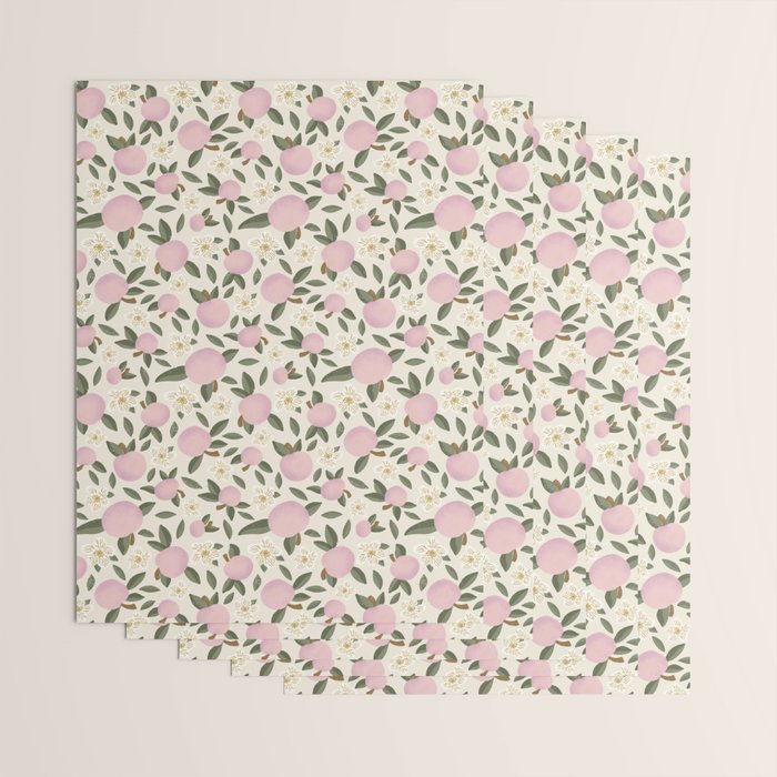 Pink Textured Apples for Rosh Hashanah Wrapping Paper Gallery Image 3