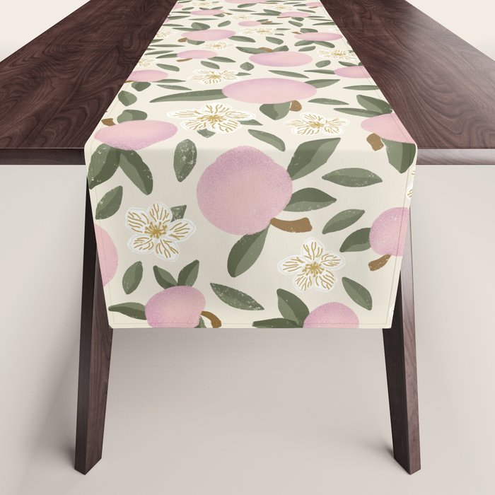 Pink Textured Apples for Rosh Hashanah Table Runner Gallery Image 1
