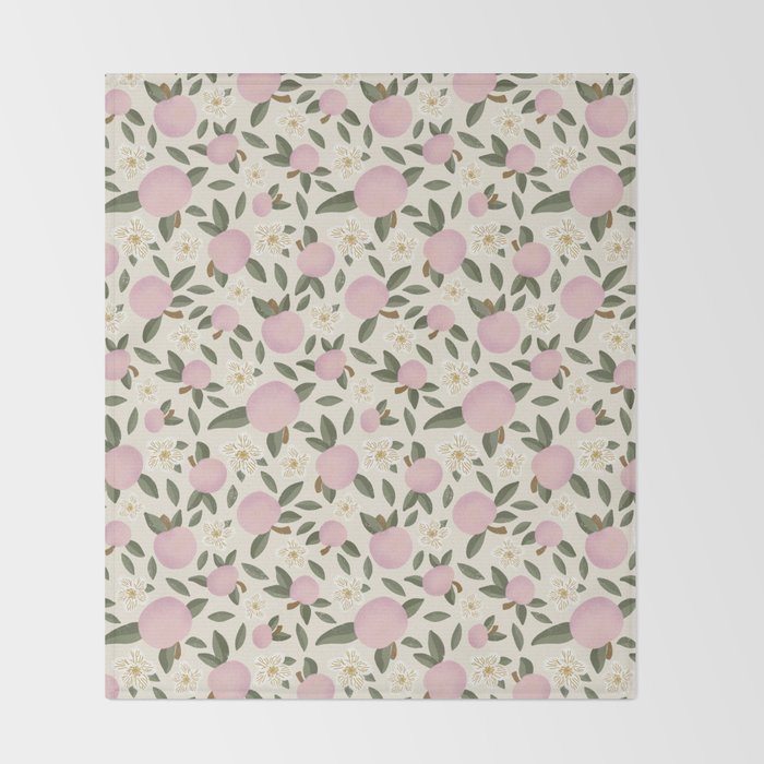 Pink Textured Apples for Rosh Hashanah Throw Blanket Gallery Image 2