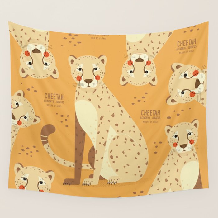 Cheetah, Wildlife of Africa Wall Tapestry Gallery Image 1