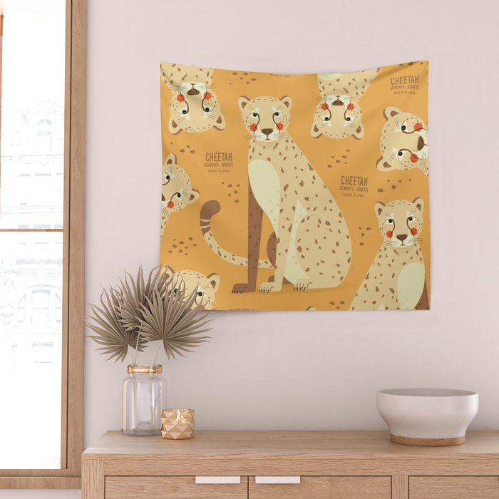 Cheetah, Wildlife of Africa Wall Tapestry Gallery Image 2