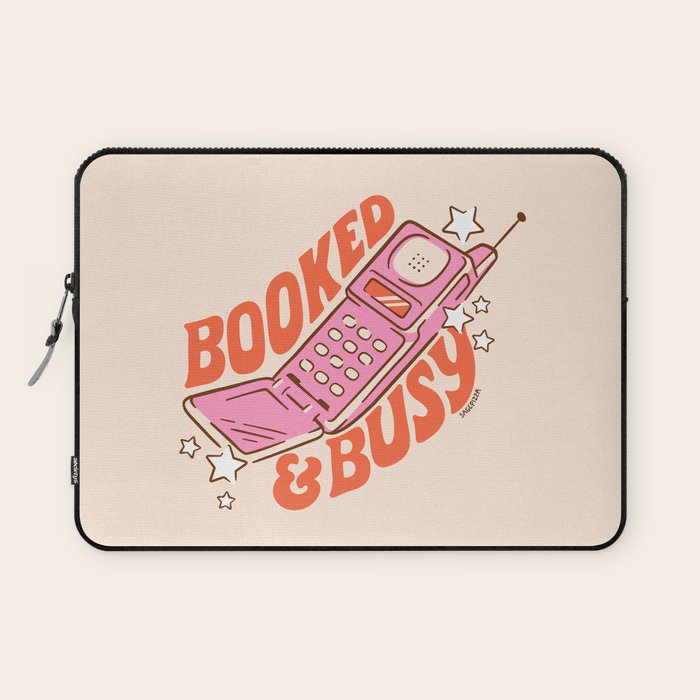 BOOKED AND BUSY (IN CREAM) Laptop Sleeve Gallery Image 1