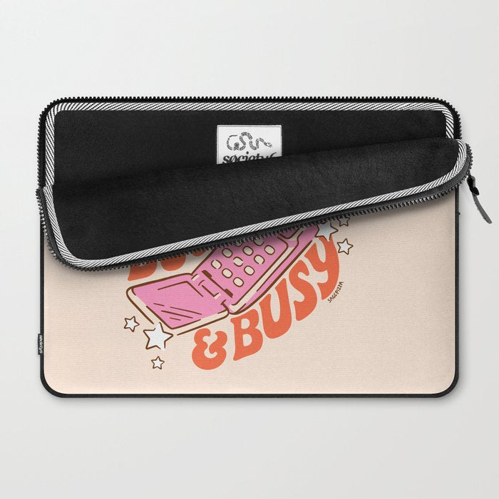 BOOKED AND BUSY (IN CREAM) Laptop Sleeve Gallery Image 2