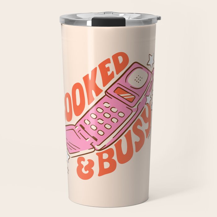 BOOKED AND BUSY (IN CREAM) Travel Mug Gallery Image 1