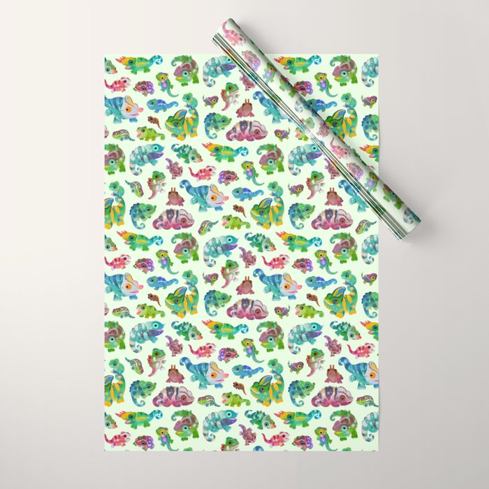 Chameleon - bright Wrapping Paper Gallery Image 1