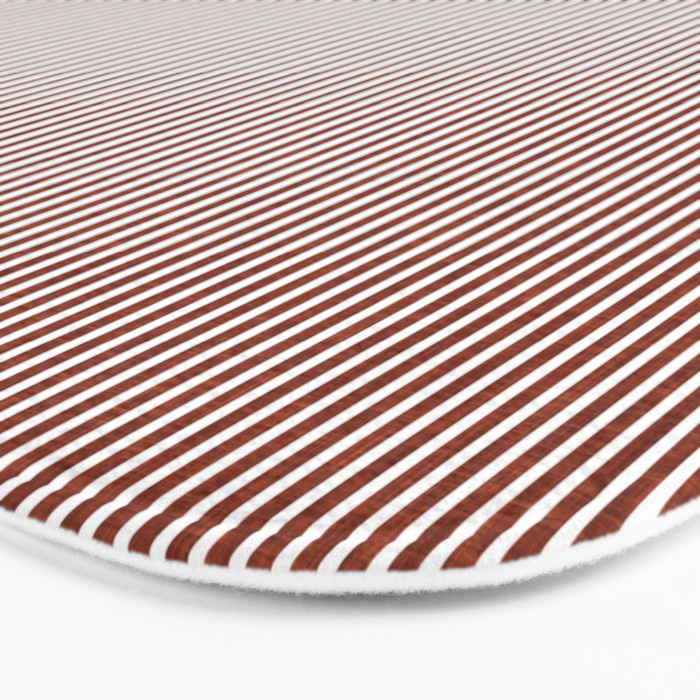 linen textured stripes - rust Bath Mat Gallery Image 3