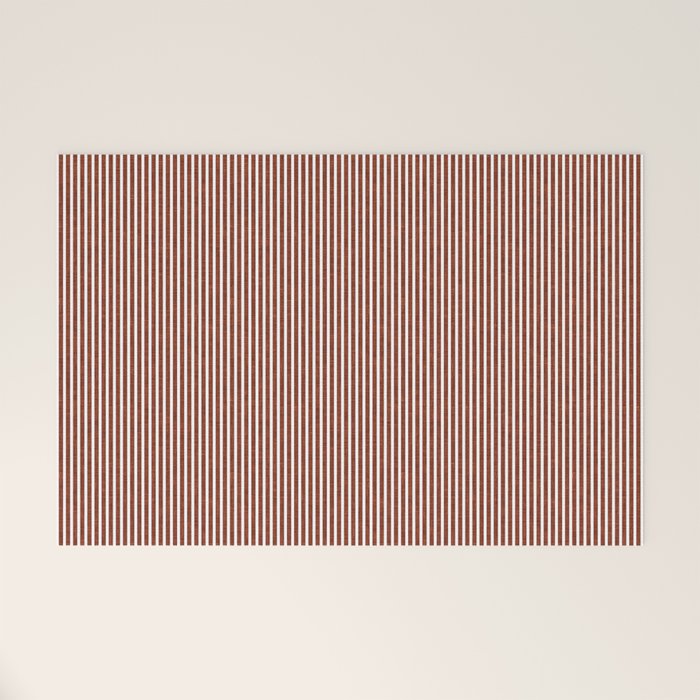 linen textured stripes - rust Welcome Mat Gallery Image 1
