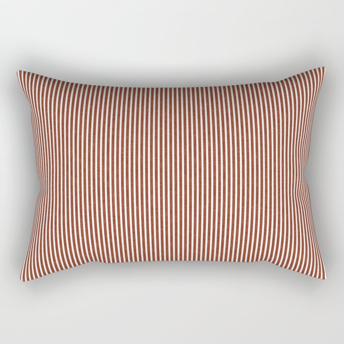 linen textured stripes - rust Rectangular Pillow Gallery Image 2