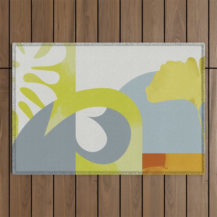 mid mod pastel 3 Outdoor Rug Gallery Image 1