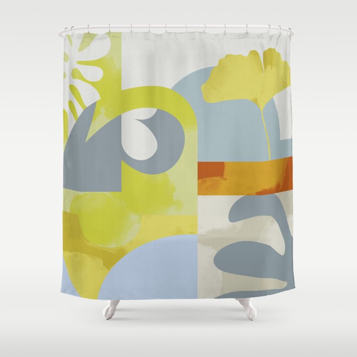 mid mod pastel 3 Shower Curtain Gallery Image 1