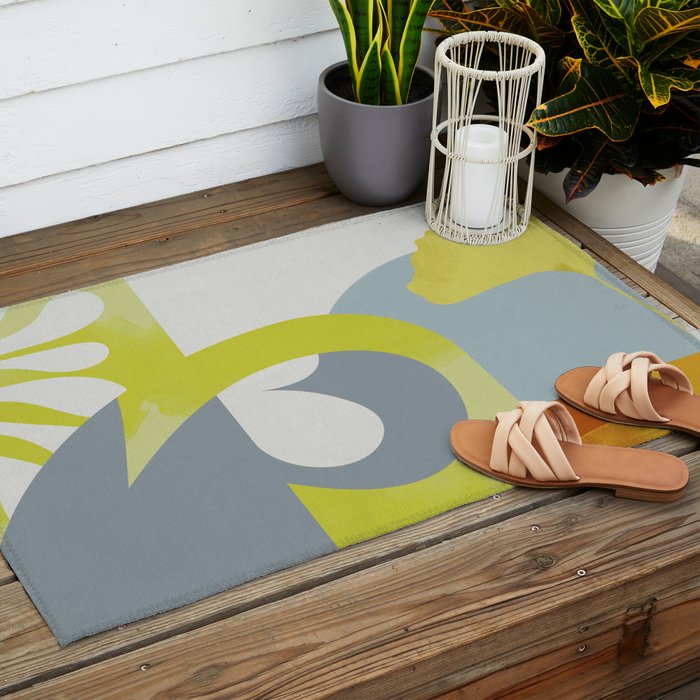 mid mod pastel 3 Outdoor Rug Gallery Image 2