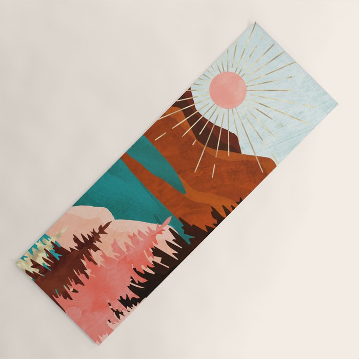 Retro Lake Yoga Mat Gallery Image 1