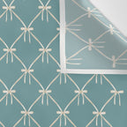 Bows & Ribbons Pattern LIV Teal Green Wall Tapestry Gallery Image 3