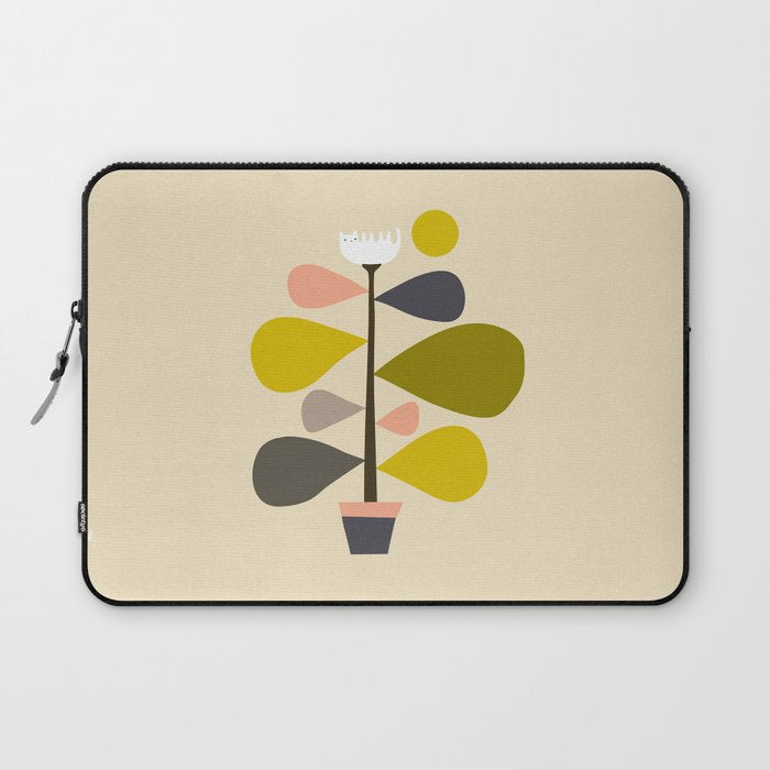 Flower Cat Plants Laptop Sleeve Gallery Image 1