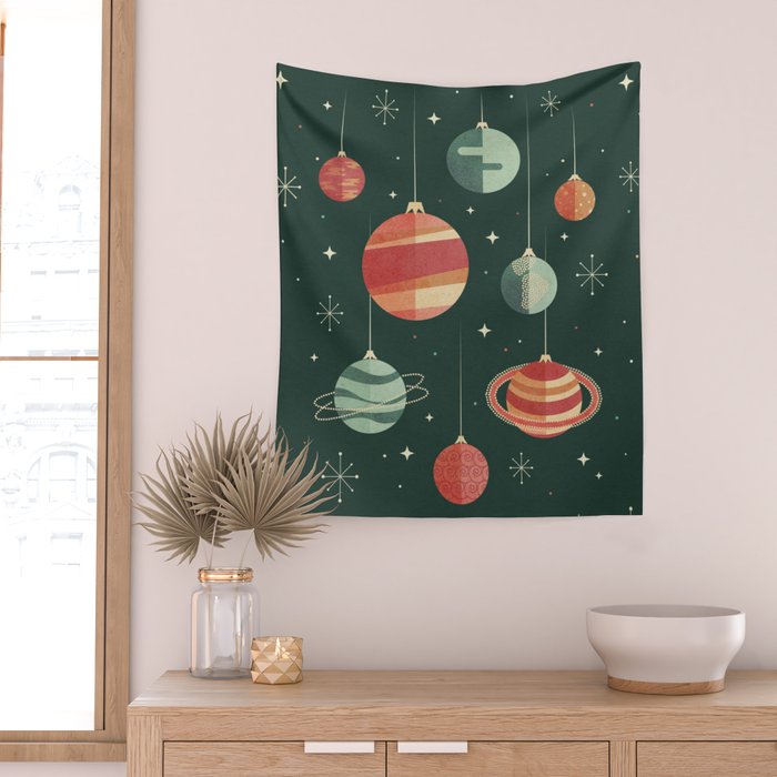 Joy to the Universe (on Green) Wall Tapestry Gallery Image 2