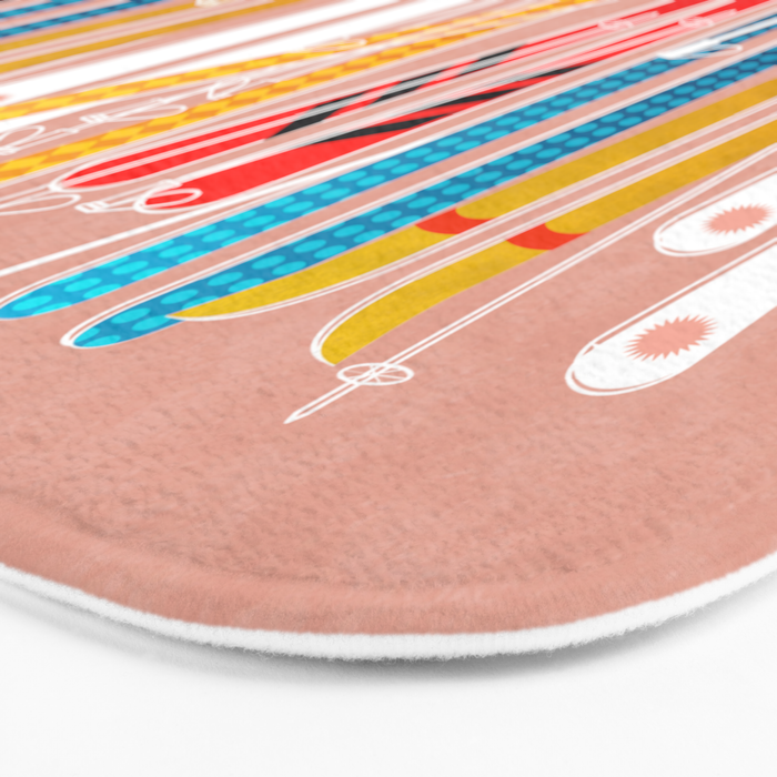 Colorful Ski Illustration and Pattern no 2 Bath Mat Gallery Image 3