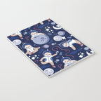 Best Space To Be // navy blue background indigo moons and cute astronauts sloths Notebook Gallery Image 3
