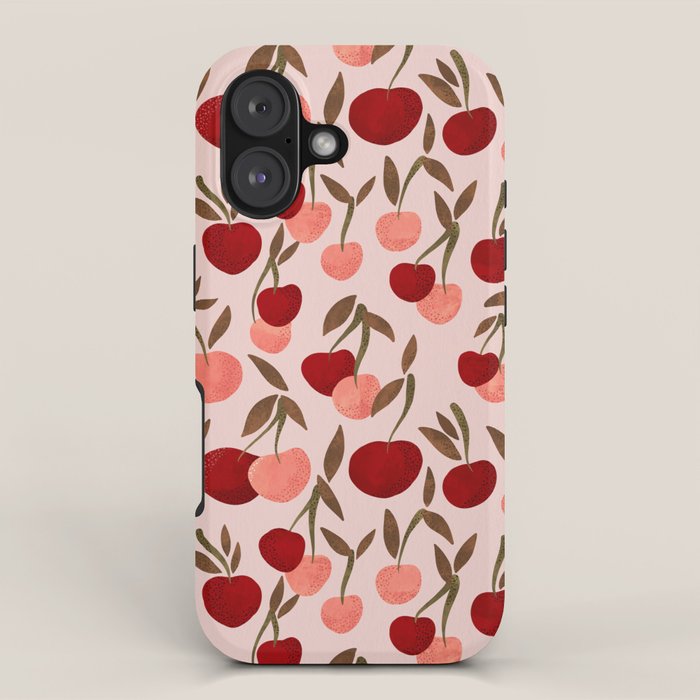 Cherries Printed iPhone Cases: 15, 14, Pro Max Society6 Cherries Printed iPhone Cases: 15, 14, Pro Max Society6