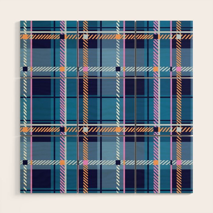 Tartan Motif Style B Wood Wall Art Gallery Image 1