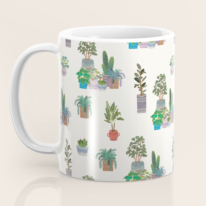 Ivory Background Plant Love Art Print Pattern Coffee Mug Gallery Image 3