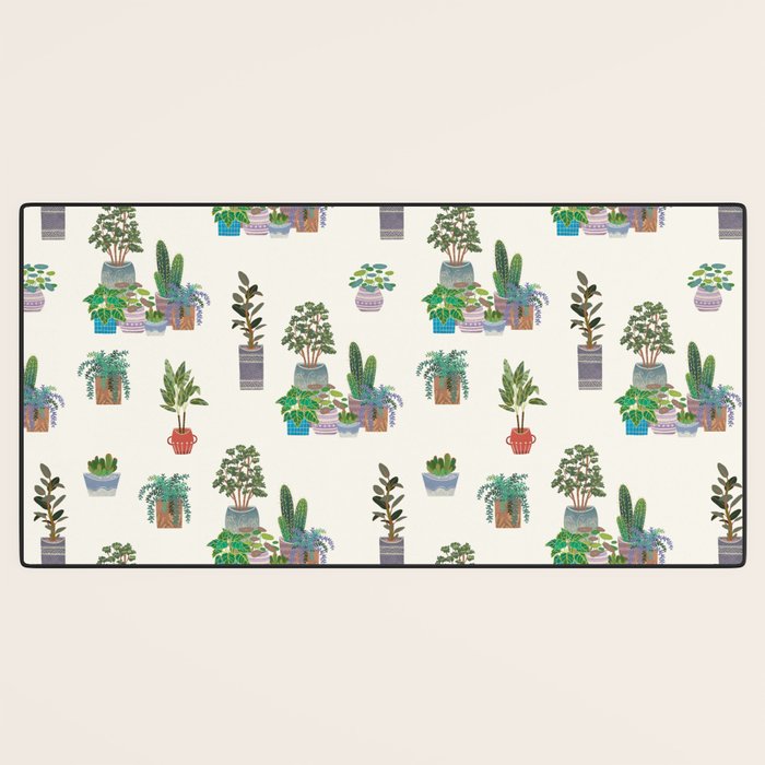 Ivory Background Plant Love Art Print Pattern Desk Mat Gallery Image 3