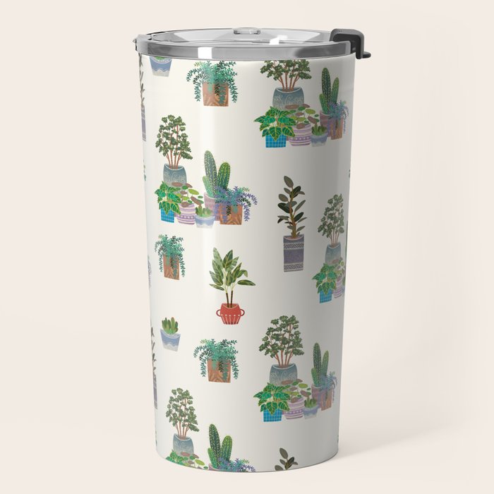 Ivory Background Plant Love Art Print Pattern Travel Mug Gallery Image 2