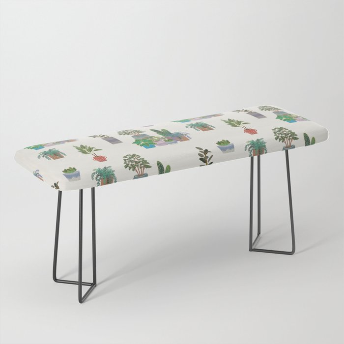 Ivory Background Plant Love Art Print Pattern Bench Gallery Image 1