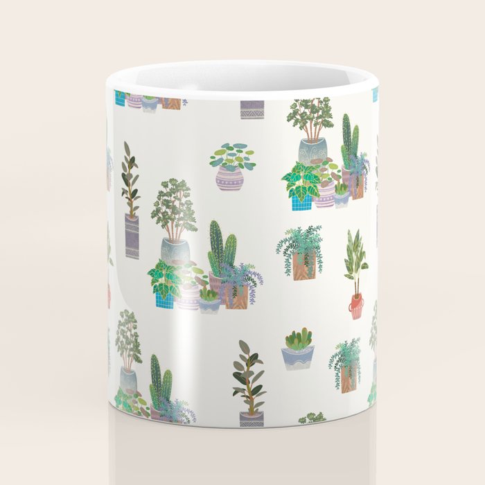 Ivory Background Plant Love Art Print Pattern Coffee Mug Gallery Image 4