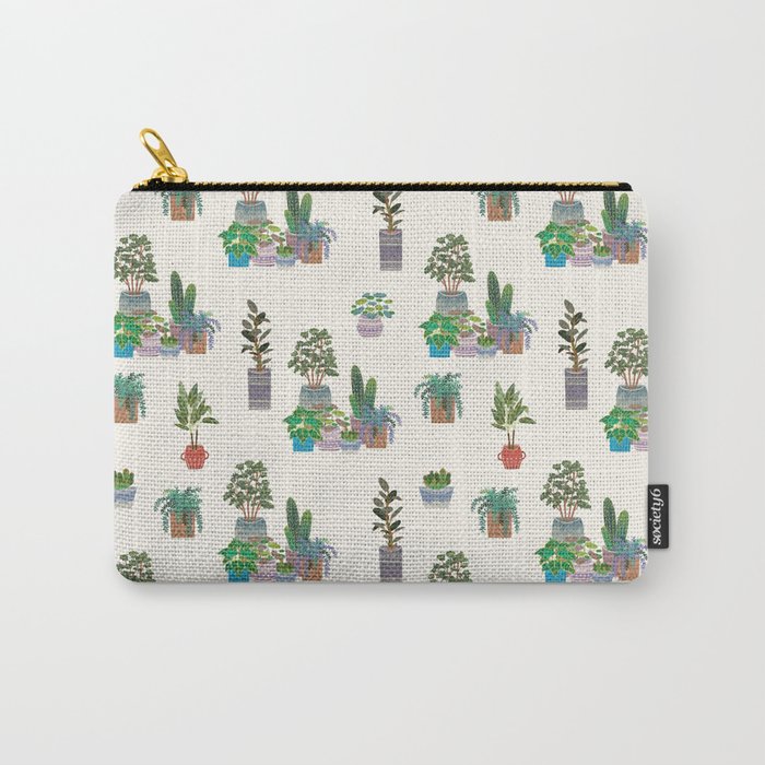 Ivory Background Plant Love Art Print Pattern Carry All Pouch Gallery Image 1