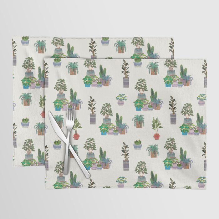 Ivory Background Plant Love Art Print Pattern Placemat Gallery Image 1