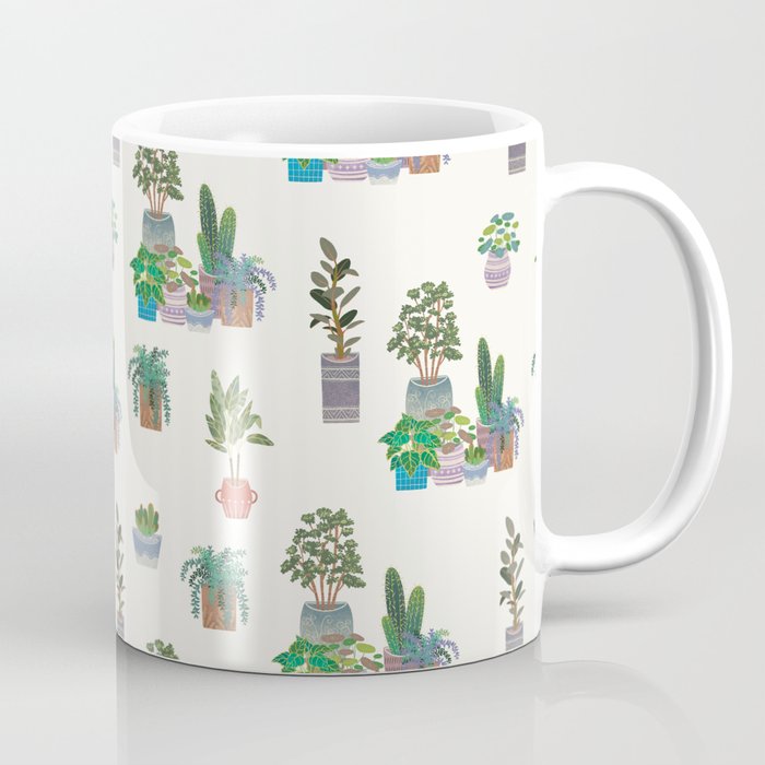 Ivory Background Plant Love Art Print Pattern Coffee Mug Gallery Image 1