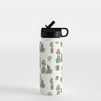 Ivory Background Plant Love Art Print Pattern Water Bottle Gallery Image 1