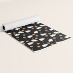 Cute Ghost Pumpkin Black Halloween Yoga Mat Gallery Image 2