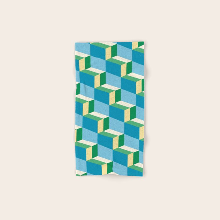 Cuboid Geometric Abstract Shapes Pattern XXVII Bath Towel Gallery Image 1