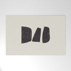 Black & White Minimalist Abstract Shapes Patterns Black Ink Painting Welcome Mat Gallery Image 1