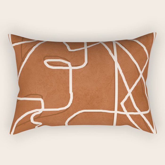 Abstract Face Sketch 4 Rectangular Pillow Gallery Image 1